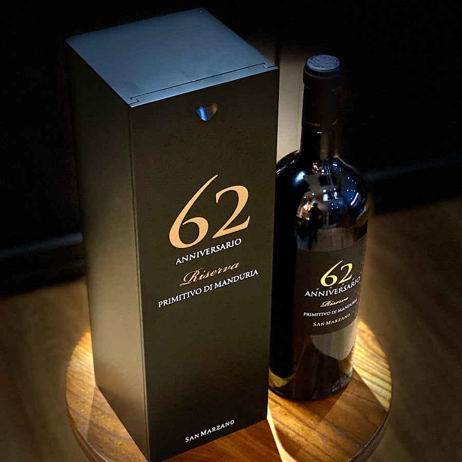 Cantina San Marzano 62 Anniversario Primitivo di Manduria Magnum Wooden Matt gift box